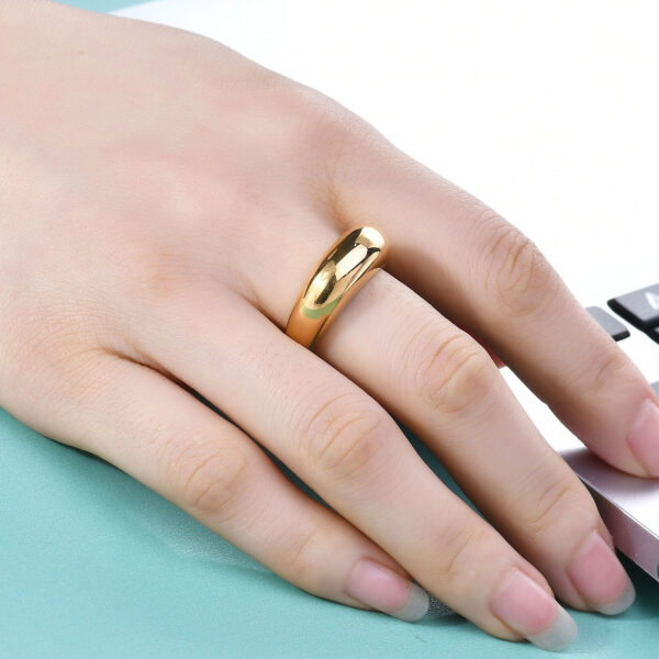 Anillo Slim acero 316L chapado en oro 18k - Imagen 7