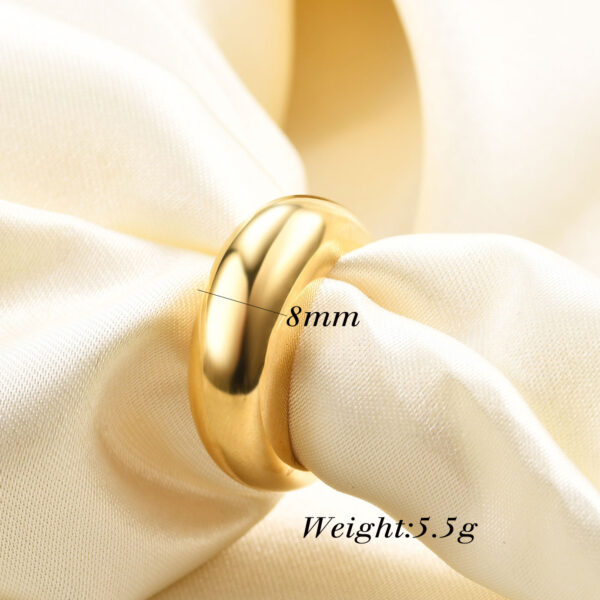 Anillo Slim acero 316L chapado en oro 18k - Imagen 2