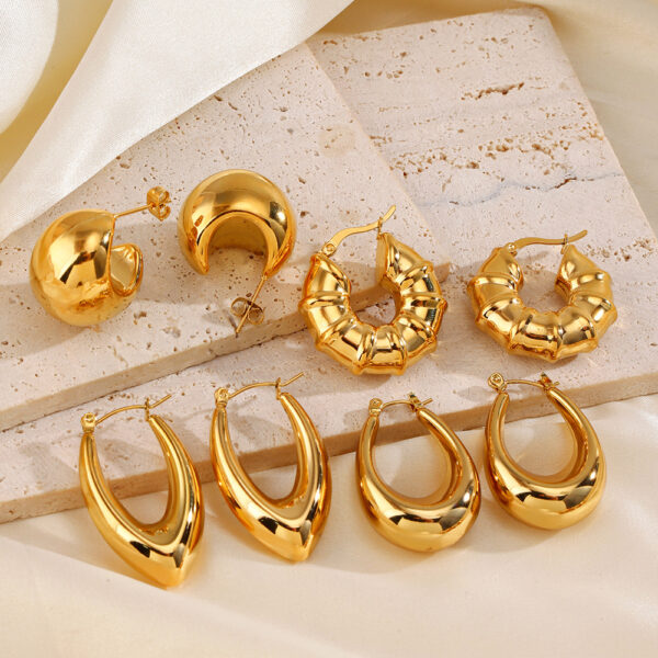 Caravanas ring acero 316L chapadas en oro 18 k