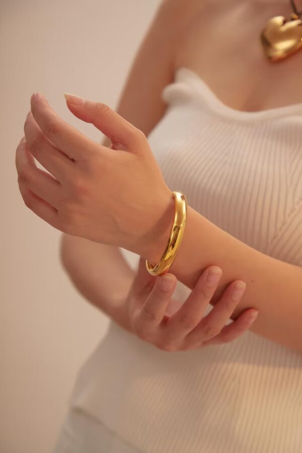 Pulsera esclava acero 316L chapada en oro 18k - Imagen 5